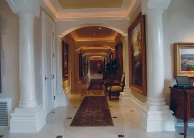 hallway with art