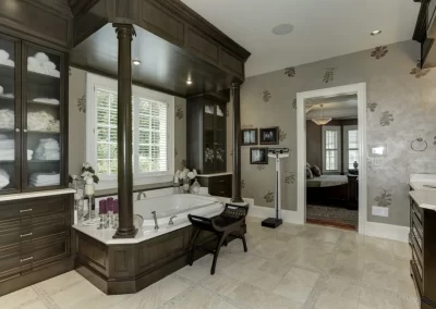 Howard County estate master bath with shower and tub