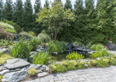 Howard County estate landscaping water feature