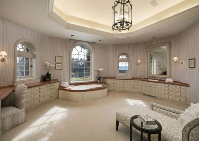 French Country Equestrian Estate master bath with tub