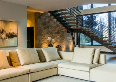Gorgeous Mountain Estate stairway and living room